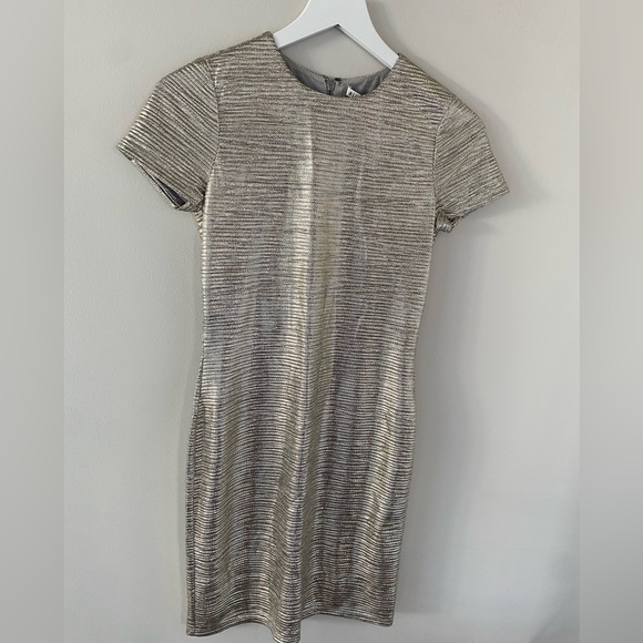 Alice + Olivia NWT Delora Silver Foil Dress - Picture 6 of 12